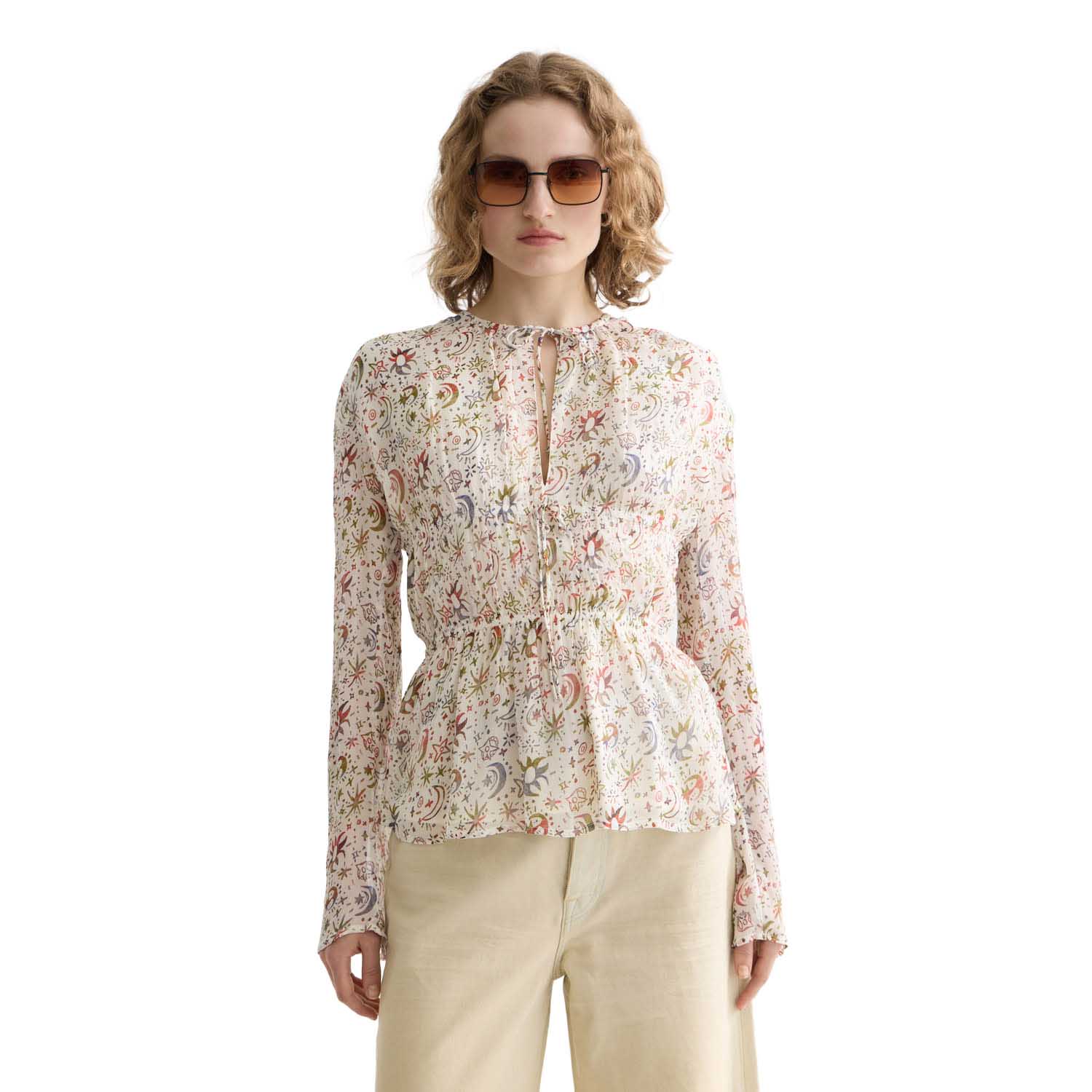 Scotch & Soda Printed Top With Tied Front